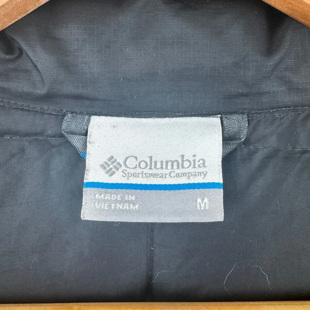 Columbia Puffer Jacket Mens Medium Black 700 Fill Power Down Quilted Ripstop